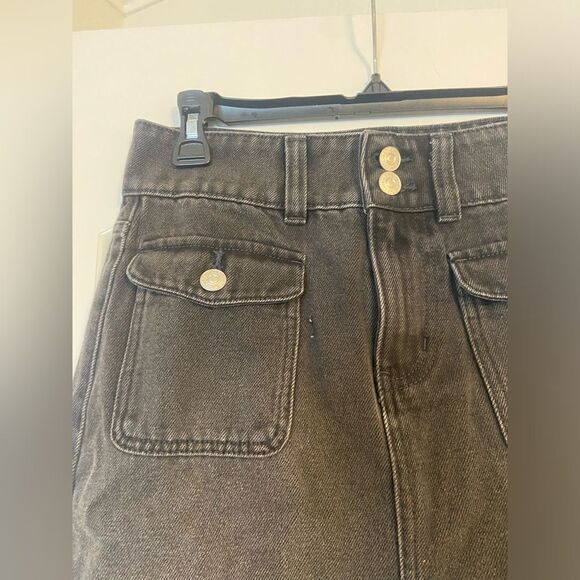 NWOT We The Free × Free People Madison Denim Midi Skirt In Black Size 25 - Picture 8 of 12